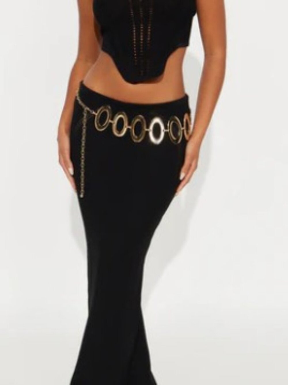 #4 GOLD Large Hoop Chain Belt NWT